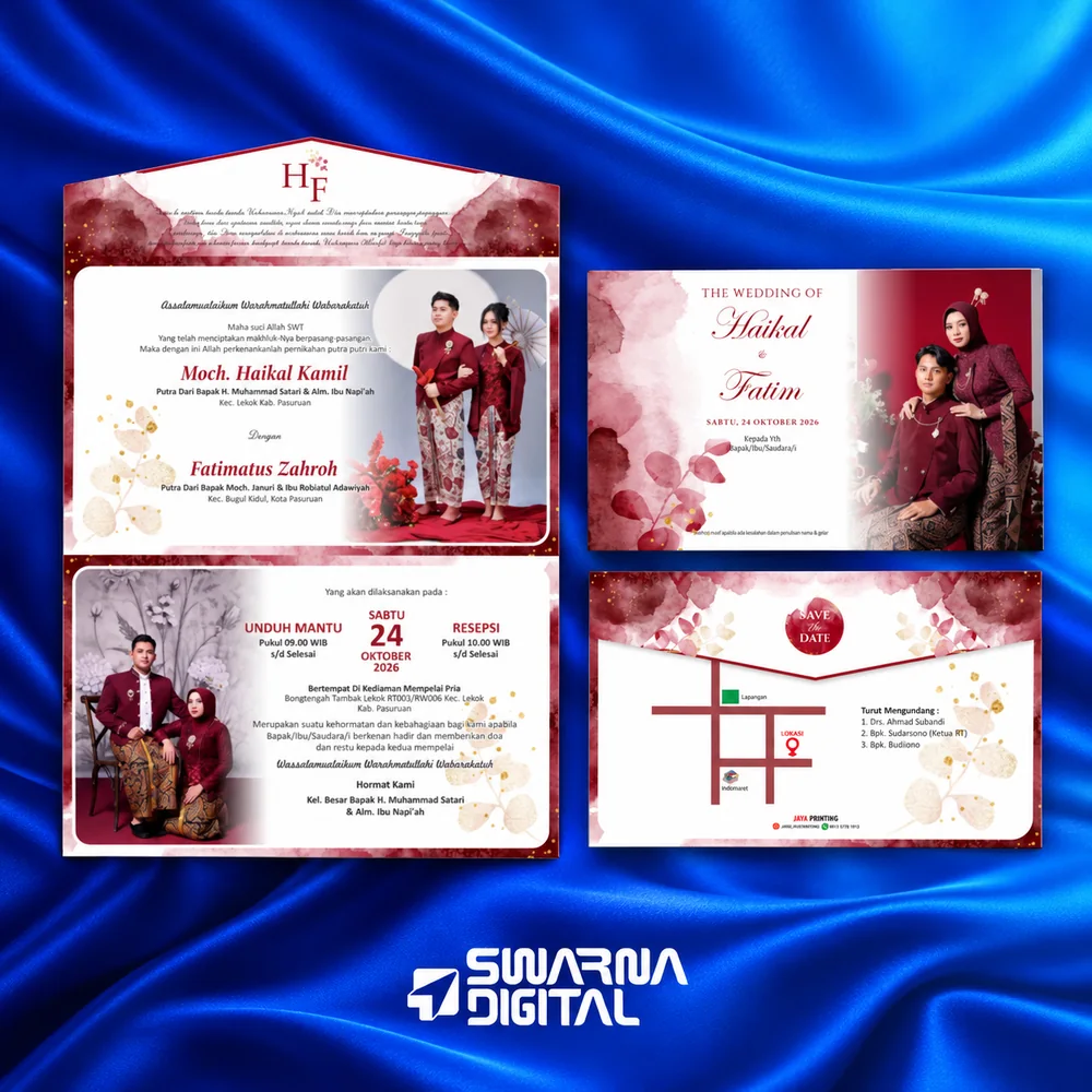 Undangan IND-4-burgundy